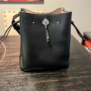 Kate Spade Black Bucket bag with silver harware